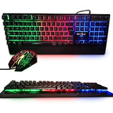 Combo Gamer Teclado Traslúcido Y Mouse Rgb