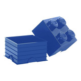 Lego Storage Caja Para Almacenar Forma Bloque Lego 2x2 Color Azul