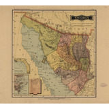 Lienzo Tela Canvas Atlas Mapa Estado De Sonora 1884 80x88