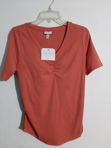 Blusa Naranja Manga Corta Meternidad