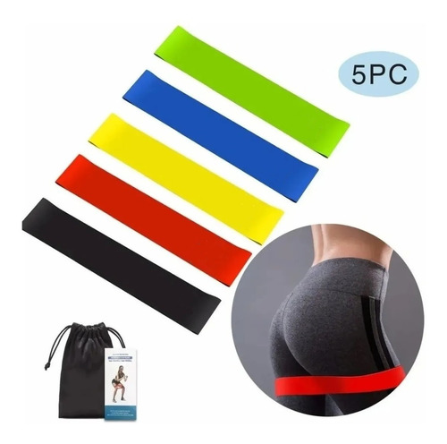 Bandas Ligas Elásticas D Resistencia Kit 5 Pz Ejercicio Yoga