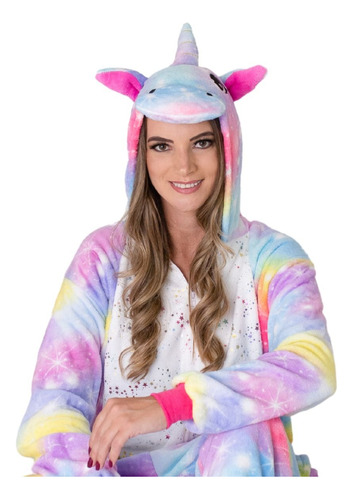 Pijama Kigurumi Fantasia Adulto Unicórnio Pronta Entrega