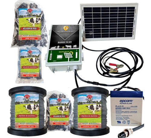 Cerco Electrico Ganadero Kit Solar (10 Km) +2 Km De Alambre