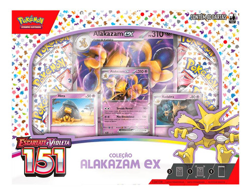 Pokemon Cartas Escarlate E Violeta 151 Box Alakazam Ex Copag