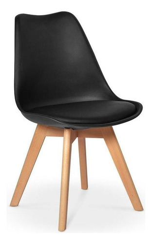 Cadeira Eames Wood Leda Design - Preta