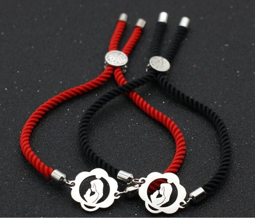 Pulsera Protección Virgen María  (cordón Rojo) 