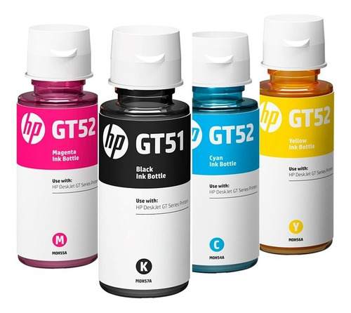 Kit Garrafa De Tinta Hp Gt51 E Gt52 Para Smart Tank 515, 519