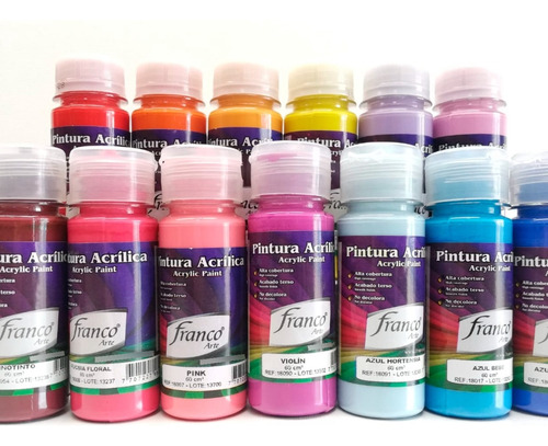 Pintura Acrilica Franco Arte 60ml X12 Unidades