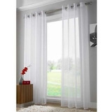 Juego De Cortinas De Ojillos, Translucida Blanca, 2.50x2.70