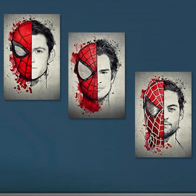 Set De 3 Cuadros Decorativos Para Recamara Hombre Araña Sala | Meses sin interés