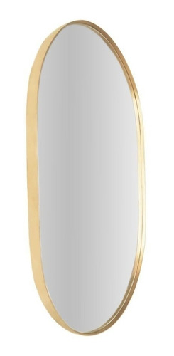Espelho Oval Com Moldura Metal 100x50 Luxo