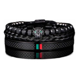 Pulseiras Em Aço Inoxidável Pantera Negra Bracelete Vintage