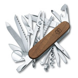 Victorinox Navaja Swiss Champ Wood, Madera, 29 Usos Color Marrón