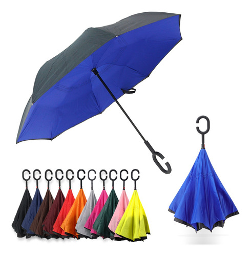 Kit 20 Guarda Chuva Invertido Tecido Duplo Reforçado