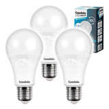 3 Lámparas Led 12w (100w) Luz Fría Candela Clásica 6520