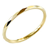 Anillo Delgado Oro 10k Diamantado Mujer