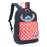 Mochila Costas Escolar Stitch Estampa Vermelha Jeans Up4you