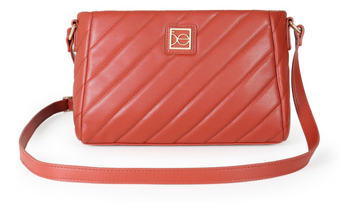 Bolsa Crossbody Cloe Clásica Acolchada Color Naranja