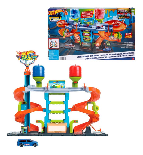 Set De Juego Hot Wheels City Autolavado Mega Torre