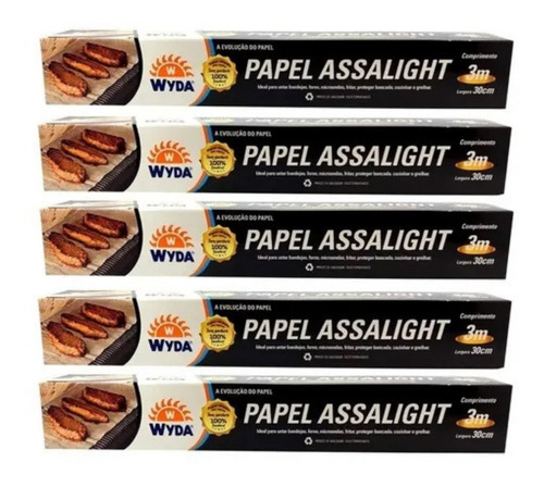 Kit 5 Papel Assalight Premium Wyda Rolo 3 Mts