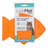 Plato Para Gatos Lickimat, Felix. Color Naranja 