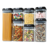 Conjunto 7 Recipientes Hermético Para Armazenamento Alimento