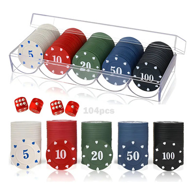 Juego 100 Fichas Poker Soluna Numeradas con Caja de Almacenamiento | MercadoLibre