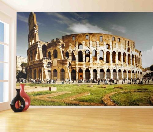 Papel De Parede Pontos Turisticos Itália Coliseu 9,5m² Ntr49