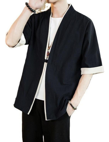 Chaqueta Kimono De Manga Corta Para Hombre.