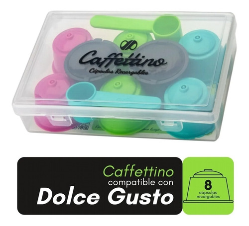 Capsulas Dolce Gusto Recargables Ecologicas X 8 Caffettino