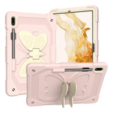 Funda Rosa Beige Con Forma De Mariposa Para Galaxy Tabs8+/s7