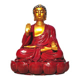 Imagem Estatua Buda Sakyamuni Vermelho + Brinde