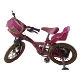 Bicicleta Niña Usada Color Rosa Con Ruedas De Entrenamiento