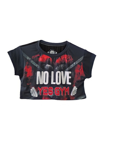 Playeras Crop Top Deportivo Gym Running No Love Yes Gym Ts29