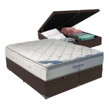 Cama Box Com Baú King Marrom E Colchão Freedom Ortobom D33