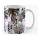 Taza X4 Hojas De Planta Trepadora Parasitaria En Negativo Fo