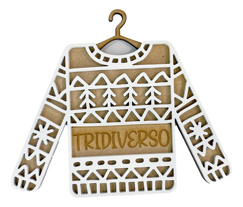 Colgante Personalizado Sueter Navideño Mdf Navidad (x Pieza)