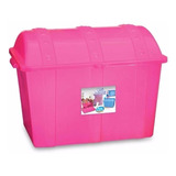 Kit Com 2 Caixas Organizadora Bau Infantil Plastico Rosa 