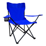 Silla Camping Plegable Playa Exteriores Funda Portavasos Color Azul