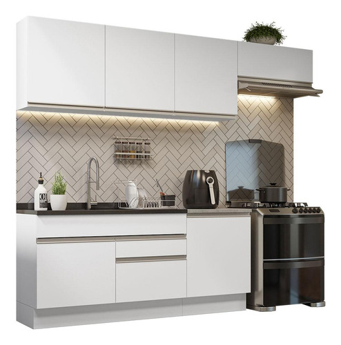 Mueble De Cocina Completo Madesa Glamy 260cm 03 Color Blanco