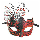 Máscara Veneciana Roja Para Mujer