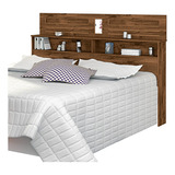 Cabeceira De Casal Cama Box 1,40 Com Nichos E Prateleiras Cor Malbec