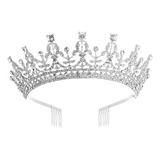 Corona De Princesa Reina Tiara Con Peine Cristal Rhinestone