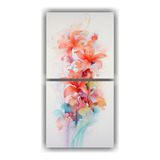 120x60cm Lienzos De Expresión Floral Bastidor Madera Flores