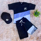 Conjunto Menino Infantil Kit Boné De 3 Peças Camisa Bermuda