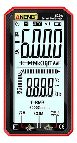 Aneng Multímetro Digital Lcd.. 7, Rms, Rango Automático, Pro