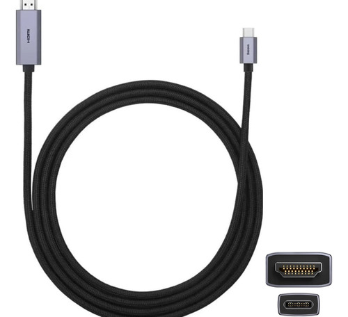 Cable Usb Tipo C 3.1  A Hdmi 2.0 4k @60hz 2 Metros Mikeshop