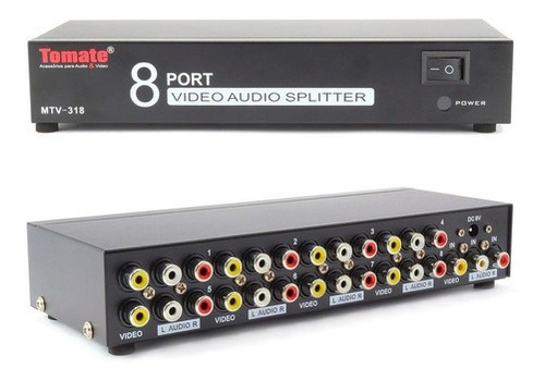 Distribuidor Sinal Splitter Rca 8 Portas Áudio Vídeo Mtv-318