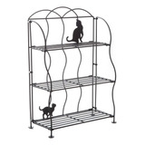 Lilys Home Cat Lovers - Estante De Alambre De Metal Negro P.