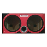 Cajon Porteado Para 2 Subwoofer Pioneer  Vinil/tela Rojo